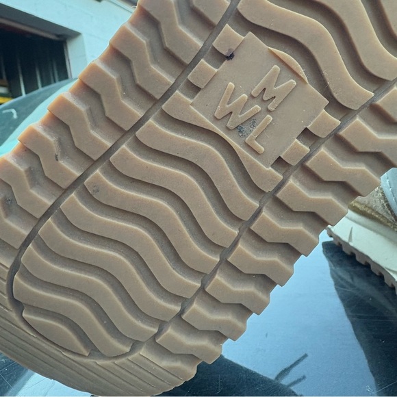 Madewell Womans Sneakers Leather 7.5 White Tan Neon Yellow Kickoff Trainers - Picture 11 of 12